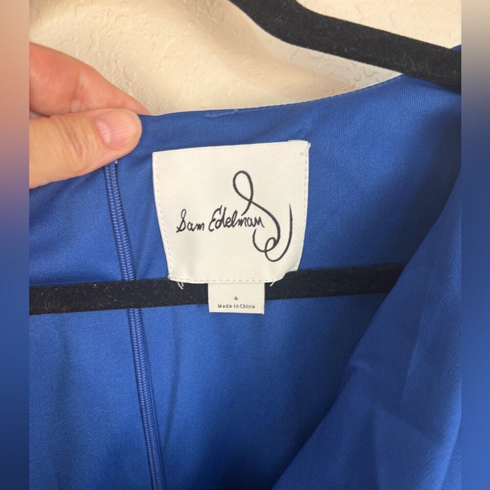 Sam Edelman Sleeveless Royal Blue Cowl Neck Sheath Dress Size 6 - Picture 3 of 6